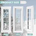Vinyl Transom Household Window, 10" x 29" Double Pane Fixed Window with Grids and Tempered Glass for House, Garage (White)