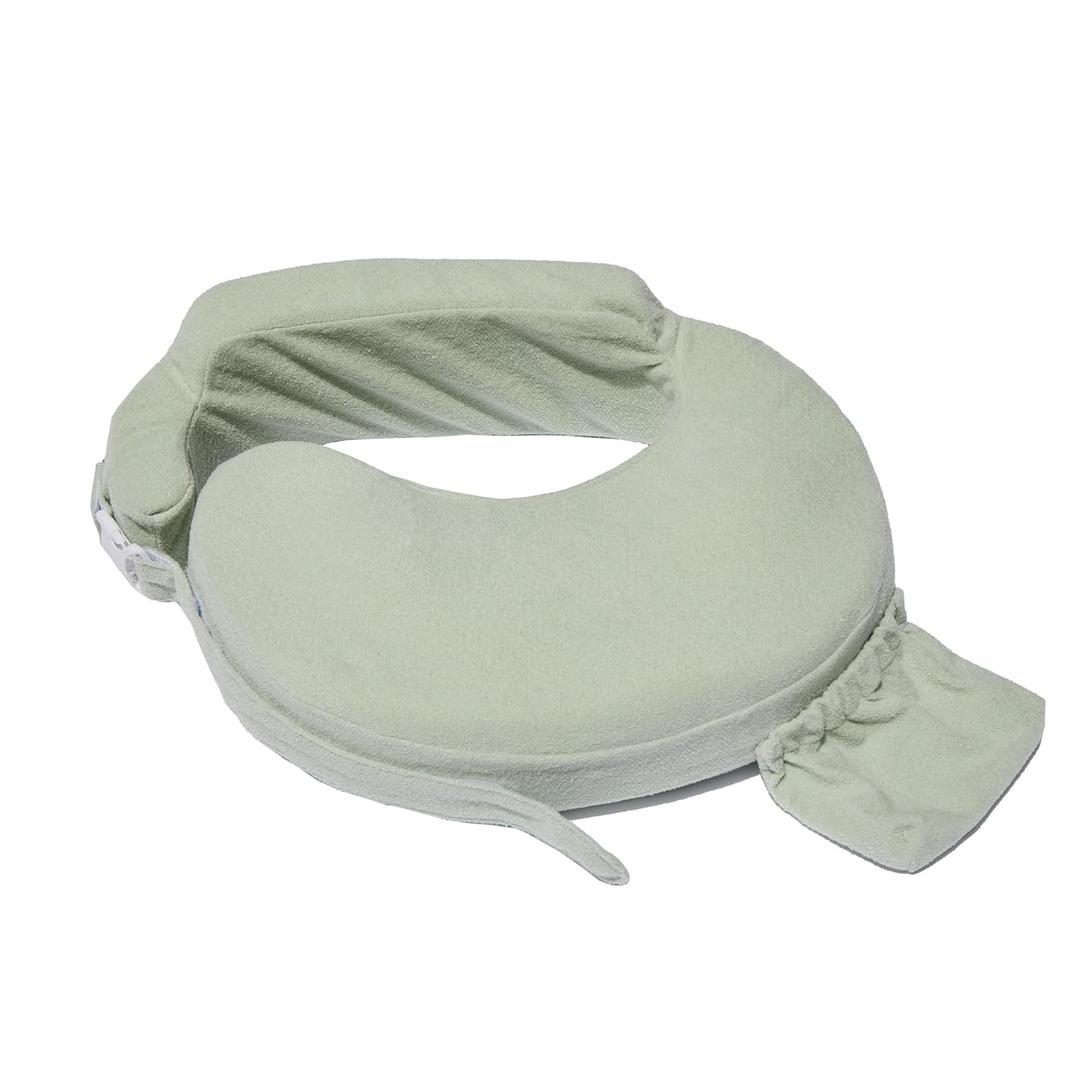 My Brest Friend Nursing Pillow - Deluxe - Enhanced Comfort w/Slipcover - Ergonomic Design for Ultimate Breastfeeding Support for Mom & Baby - Adjustable Backrest and Handy Side Pocket, Spring Green