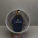 Henn&Hart 25" Tall Table Lamp with Fabric Shade in Navy Blue/White