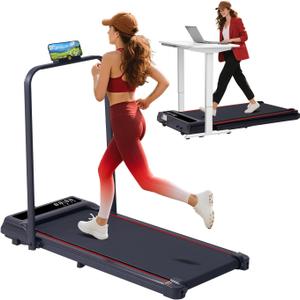 Walking Pads Treadmills for Home with Handles, 3.5HP Electric Walking Pad Treadmill with Handle Bar, 0.6-10MPH Compact Portable Home Small Treadmills for Small Spaces, 400LBS