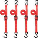 CRAFTSMAN CMXAZBS9014 Black/Red 1" x 10' Cambuckle Straps - Light-Weight Duty (900 Lb Break Strength), 4 Pack, 1 inch x 120 inches
