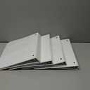 Amazon Basics 3 Ring Binder, 1 Inch D-Ring, Clear Overlay, Pockets for Storage and Organization, White, 4 Pack