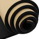 3/4''T x 12''W x 59''L Neoprene Sponge Foam Rubber Sheet Roll with Self-Adhesive Easy Cut DIY Adhesive Padding Perfect Cosplay Multi-Function Soundproof, Black