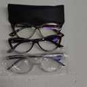 3 Pack Blue Light Blocking Glasses,Anti Eye Strain Retro Cat Eye Glasses for Women Half Metal Ladies