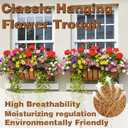 4 Pcs 24 Railing Planter Window Box Deck Railing Planter Boxes with Coco Liner English Horse Trough Planter Metal Wall-Mounted Planters Basket for Outdoor Balcony Porch Fence Patio Rail
