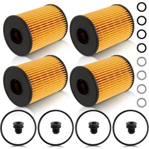 26350-2S000 Oil Filter with Seals Compatible with Hyundai Santa Cruz 2.5L 2020-2022 Compatible with Kia Sorento 2.5L Engine 2021-2022 Pack of 4