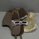 3 Pcs Halloween Vintage Grunge Rock Accessories Include Blonde Wig, White Oval Clout Sunglass and Ear Flap Trapper Hat - 90s Rock Music Star Costume Outfit