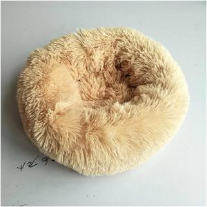 Kennel Cat Kennel Dog Kennel Removable and Washable Round Plush Pet Suitable for Indoors On The Side On The Floor Garden(Light Brown, (28in x 24in)