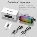 FULMINARE Bluetooth Speaker Wireless TWS Pairing 26W HD Loud Stereo Portable Bluetooth Speakers 6.0 with 16H Playtime, RGB LED Light, IPX5 Waterproof for Home Outdoor Party Gift Black
