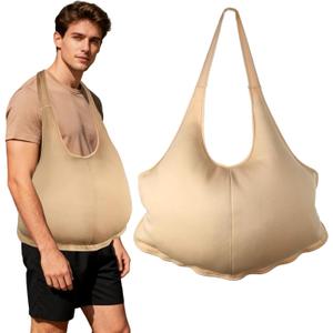 Joyesplay Santa Belly and Fake Butt,Santa Belly Padding for Men Fat Suit,Costume for Christmas Carnival Cosplay (Khaki)