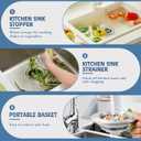 Kitchen Sink Drain Strainer 3 in 1, 304 Stainless Steel Pop Up Sink Stopper, Anti-Clogging Sink Drain Strainer for US Standard Kitchen Drain (SUS304 Brushed)