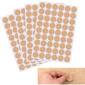Abeillo 162 Pcs Screw Hole Stickers, Self-Adhesive Cabinet Screw Covers, 21 Mm /0.82 Inch Screw Hole Covers, Screw Covers Caps for Wooden Furniture(Wood Color)
