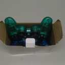 Burcica Wireless Controller for PS2 Play 2 Double Vibration 2 Clear Blue and Clear Green