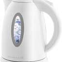 OVENTE Electric Kettle, 1.7L Fast Boiling Water Heater for Coffee or Tea, BPA Free with Water Level Gauge, Auto Shut-Off, Boil-Dry Protection, Indicator Light and Removable Filter, White KP72W