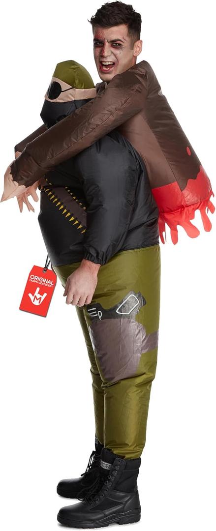 Morph Costumes Adult Inflatable Zombie Costume Blow Up Zombie Hunter Scary Halloween Costumes, One Size