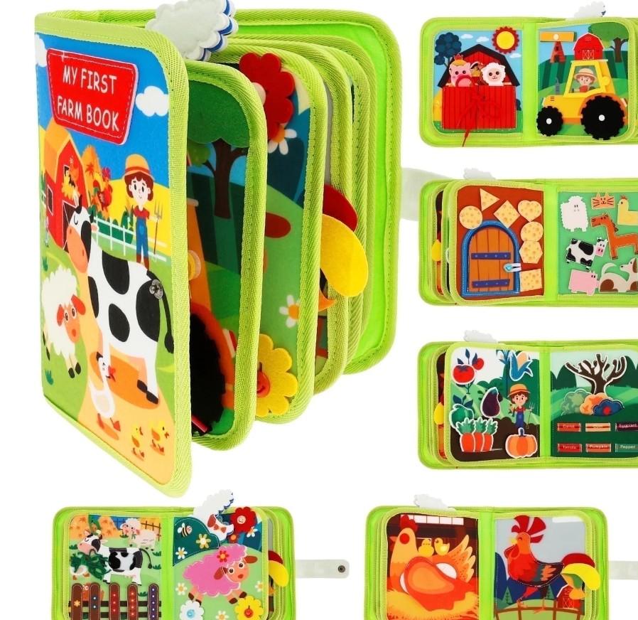 Wekvgz Soft Baby Felt Books Educational Sensory Toy Animals Sensory Books Early Development Interactive Quiet Books Reusable Felt Book Busy Board Preschool Learning Activities for Boys Girls Infants