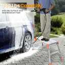 LEADALLWAY Aluminum Work Platform Step Ladder Heavy Duty Foldable 440 Lbs Capacity 30"x12"x20" Silver