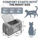 Soft-Sided Cat Carrier Expandable Pet Carrier Airline Approved Mesh Travel Carrier Up to 22lbs for Cats Small Dogs Collapsible Escape-Proof with Shoulder Strap (20x13x13 Gray)
