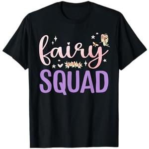 Squad Magical Floral Team Fairy Birthday Whimsical Fairytale T-Shirt, L