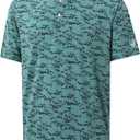 Mens Golf Shirts Short Sleeve Moisture Wicking Dry Fit Print Performance Athletic Casual Golf Polo Shirts for Men (XXXL)