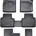 Floor Mats Compatible with 2018-2024 2025 Volkswagen Atlas & Volkswagen Atlas Across Sports (7 Seat Bench Seating), TPE All Weather Guard Custom Fit for Volkswagen Atlas Accessories(3 Row)