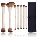 Makeup Brushes, Dual End Makeup Brush Set 7 Pcs, Foundation Contour Powder Concealer Eye Shadows Blush Make Up Brushes, Travel Gift Set, Cruelty-Free