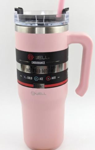  BWell Endurance 30oz Stainless Steel Insulated Bottle - Handle Loose, Pink