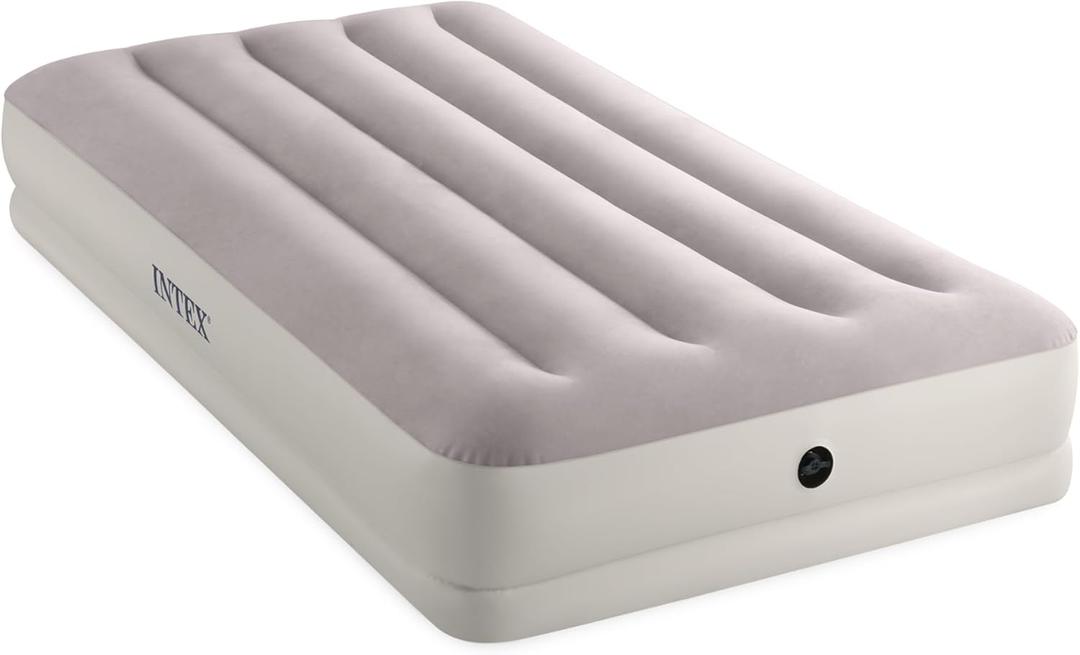 Intex 64177E Dura-Beam Standard Prestige Mid-Rise Air Mattress: Fiber-Tech  Twin Size  Quickfill USB Air Pump