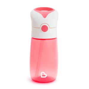 Munchkin Flip & Go Toddler Sippy Cup with Straw, 12 Ounce, Ultra Durable Tritan Material, Pink