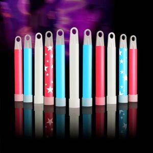 Glow Fever Bulk 100ct Red White Blue 4" Glow Sticks, Glow in The Dark, Light Sticks for 4th of July Party Supplies National Memorial Day Party Favors Fireworks Accessory Game Prizes or Treats (Patriotic)