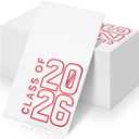 100pcs Class of 2026 Graduation Napkin Congrats Grad Disposable Paper Cocktail Napkin Hand Towels for 2026 High School University College Graduation Party Decorations (White Red)