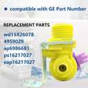Compatible with GE Dishwasher Water Inlet Valve WD15X26078 Replacement for 4959029 AP6986683 PS16217027 Universal Water Inflow Valve to Prevent Leaks & Ensure Proper Water Pressure
