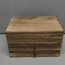 Meangood Jewelry Box Organizer for Women, 3 Layer Large Jewelry Storage Case, Rustic Wooden Jewelry Box with Mirror & Ring Tray for Necklace Earring Bracelets Rings, Vintage Style (Carbonized Black)