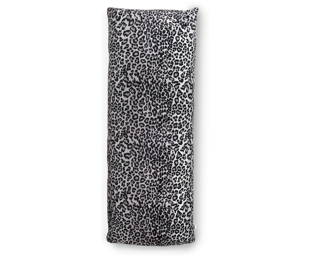 Sleeping Partners Super Soft Body Pillow, Snow Leopard/Grey Cheetah, 48"x20"