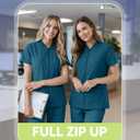 Oakgarden Women's Scrub Top Full Zip up Short Sleeve Nurse Shirts with 2 Zipper Pockets Jackets Lightweight Medical Uniform (Blue, S)