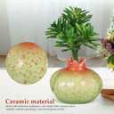Didiseaon Pomegranate Vase, Realistic Red Vase Ceramic Fruit Planter with Internal Water Culture Compartment for Home Office Bookshelf Pomegranate DecorAesthetic Bud Centerpieces 4.13x3.54in