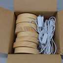 8 Pack Wooden LED Light Display Base with Switch, 3.9 Round Warm Light Stand for Crystal Glass Ball Figurine, USB Powered Lighted Holder for Resin Crafts, Art Decoration