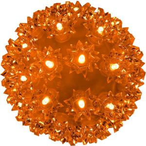 Christmas Lights Ball 5.5" Outdoor Hanging Sphere Lights 50 LED Orb Orange Starlight Sphere for Tree Porch Bedroom Christmas Decorations, Orange