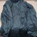 LAMA Womens Long Raincoats Rain Jacket Waterproof Packable Hooded Windbreaker Lightweight Adjustable Waist for Outdoor Sea Blue