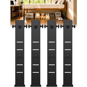Metal Bed Risers for Dorm, 5-Level Adjustable Bed Risers Heavy Duty | Extra Tall Dorm Bed Extenders Rise 4/6/8/10/12 in for Twin XL Bed, Fits Legs Up to 2.2'' Wide, Thickened Steel Widened Base