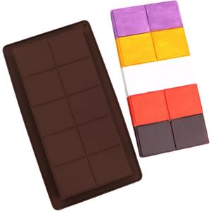 3 x 2 Pack Chocolate block Silicone Molds, Silicone Molds for Chocolate, Cake, Candy, Pudding,Fondant, Baking Mold, Soap Molds for Soap Making, 10 Cavities