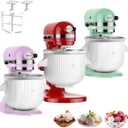 GuanQiao Ice Cream Maker Attachment: For KitchenAid Stand Mixer, Fits 4.5/5QT/6QT/7QT Models. 2 Quart Capacity, Makes Frozen Yogurt & Gelato