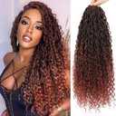Col Bling Goddess Locs Crochet Hair 18 Inch 8 Packs Faux Locs Crochet Hair for Women Pre Looped Crochet Boho Goddess Faux Locs Crotchet Hair with Curly Ends #1B/350