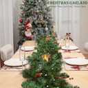 9 Feet Christmas Garland - Christmas Decorations - Carolina Pine Garland for Table, Fireplace, Mantle, Wall, Indoor Outdoor - Green Garland for Christmas Decorations - Free LED String Lights