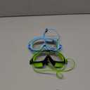 Vvinca Kids-Swim-Goggles with Bungee Strap Wide View Anti Fog UV Swimming Mask Pool Goggle for 3-14 Toddlers Girls Boys (01-black Green & Light Blue)