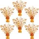 Crowye 6 Pcs Metallic Foil Spray Centerpiece Party Star Table Decoration Table Decor for Birthday Party Season Holiday(Orange,Small Star)