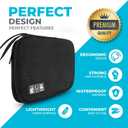 3 x Electronics Charger Organizer - Travel Cable Case for Cords, Chargers, and Tech Accessories (Black)