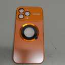 Magnetic Series Design for iPhone 16 Pro Max Case,[Compatible with MagSafe][Military Drop&Full Camera Lens Protector] Large Window Logo View Dust-Proof Matte Shockproof Cover,Orange