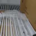 BHG Metal No-Assembly Freestanding Dog Gate with Door Walk Through, Extra Wide 144", Extra Tall 32" Pet Gate, Accordion Puppy Folding Playpen Dog Fence for Indoor & Outdoor, with 2PCS Support - White (6 Panels)