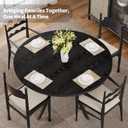 Black Dining Table for 2-4, 42 Inch Round Kitchen Table with Storage, Wooden Circle Dinner Table with Metal Legs, Rustic Mid Century Modern Dining Room Tables for Kitchen, Living Room, Dining Room